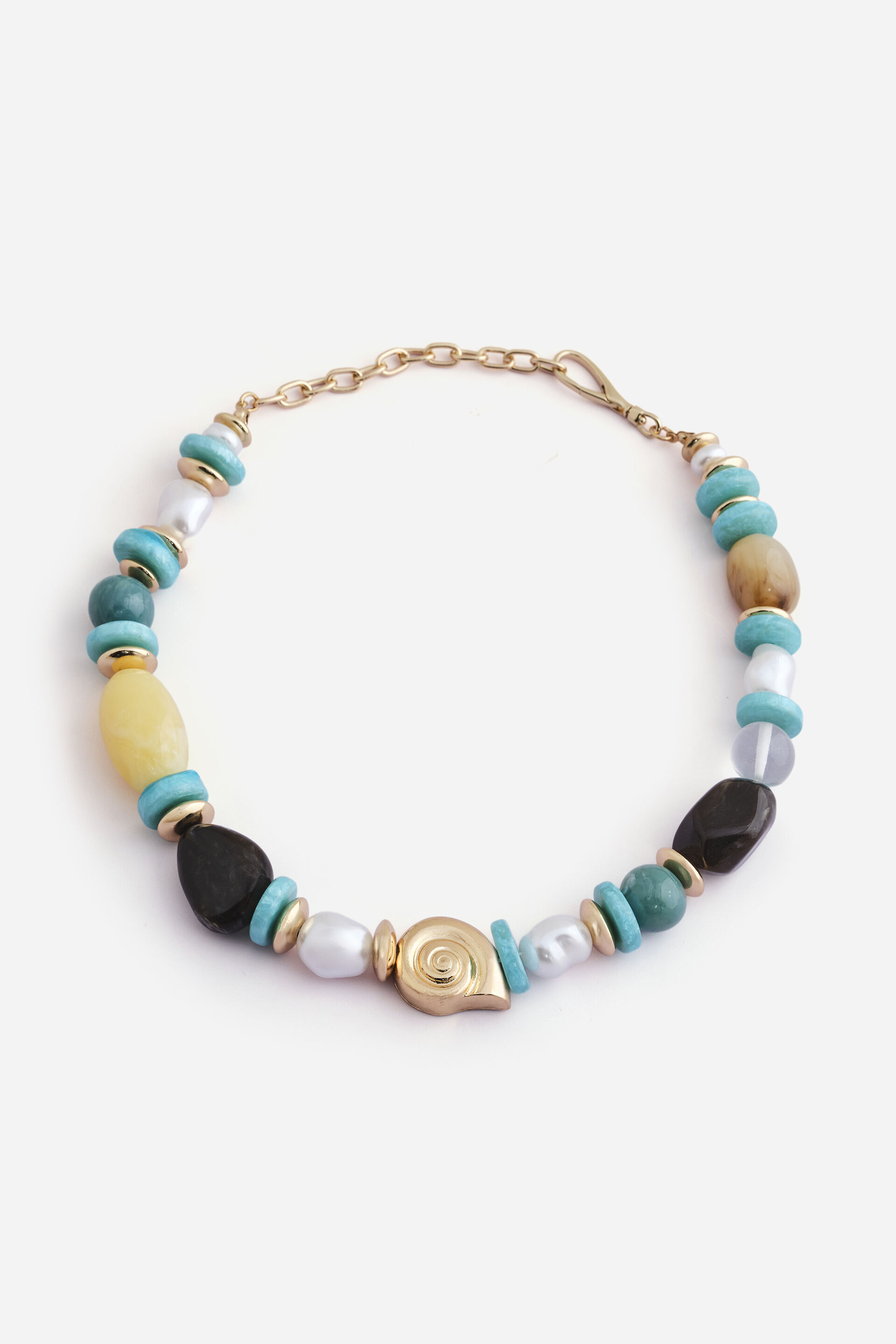 Chunky Shell Beaded Necklace, , image 1